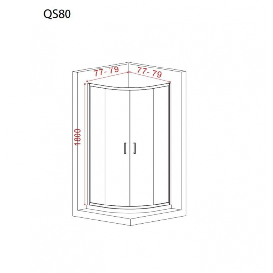 Καμπίνα Ντουζιέρας Ημικυκλική Corner Entry 80x80x180cm Starlet QS80F-100 Fabric Chrome Καμπίνα Ντουζιέρας Ημικυκλική Corner Entry 80x80x180cm Starlet QS80F-100 Fabric Chrome